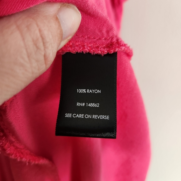 Torrid Midi Dress womens 2X pink midi faux wrap surplice Swiss dot - Picture 9 of 9